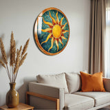 Helios Round Glass Wall Art - Tempered Glass Circle Wall Decor