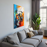 Motion Blur Vertical Glass Wall Art - Tempered Glass Rectangular Wall Decor