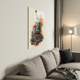 Statue of Echoes Vertical Glass Wall Art - Tempered Glass Rectangular Wall Decor