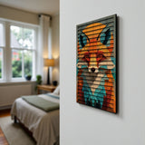 Forest Fox – 3D Carved Wood Wall Art - Textured Vertical Wall Decor