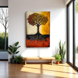 Tree Of Life Orind Vertical Glass Wall Art - Tempered Glass Rectangular Wall Decor