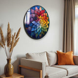 Flare Round Glass Wall Art - Tempered Glass Circle Wall Decor