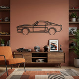 Ford Mustang Shelby GT500 1967 Black Metal Car Wall Art