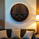 Majestic Tree Of Life Wall Decor – Round 3D Carved Wood Wall Art