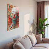 Ripple Effect Vertical Glass Wall Art - Tempered Glass Rectangular Wall Decor