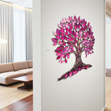 Tree Of Life Pink Lal Vibrant Metal Wall Art – Laser Cut, UV Printed & Powder Coated Colorful Decor