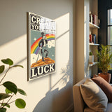 Motto Create Your Own Luck Vertical Glass Wall Art - Tempered Glass Rectangular Wall Decor