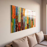 Wood Beauty Panoramic Tempered Glass Wall Art - Horizontal Rectangular Wall Decor