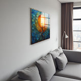 Rebirth Square Tempered Glass Wall Art - Abstract Design - Large Glass Decor for Living Room & Office