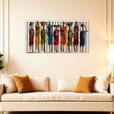 African – 3D Carved Wood Wall Art - Textured Horizontal Wall Decor