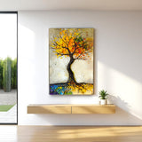 Tree Of Life Zypher Vertical Glass Wall Art - Tempered Glass Rectangular Wall Decor
