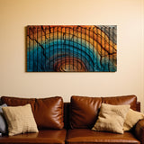 Chromatic Rings – 3D Carved Wood Wall Art - Textured Horizontal Wall Decor