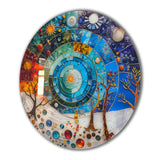 Lumina Tree Of Life, Tempered Glass Round Wall Art - Tempered Glass Circle Wall Decor