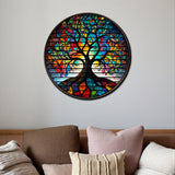 Vitality Tree Of Life Wall Decor – Round 3D Carved Wood Wall Art