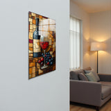 Tuscan Stillness Vertical Glass Wall Art - Tempered Glass Rectangular Wall Decor