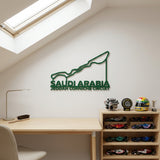 Jeddah Corniche Circuit Formula One Metal Race Map – Saudi Arabia Flag Wall Art