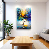 Tree Of Life Mistral Vertical Glass Wall Art - Tempered Glass Rectangular Wall Decor