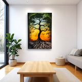 Tree Of Life Kaela Vertical Glass Wall Art - Tempered Glass Rectangular Wall Decor