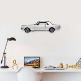 1966 Ford Mustang (2) Metal Car Wall Art, Color 2D Diecast Car Decor, Silhouette Metal Wall Art, Gift For Car Lovers, Detailed Color Metal Car