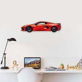 2021 Chevrolet Corvette C8 (2) Metal Car Wall Art, Color 2D Diecast Car Decor, Silhouette Metal Wall Art, Gift For Car Lovers, Detailed Color Metal Car