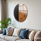 Duality Round Glass Wall Art - Tempered Glass Circle Wall Decor