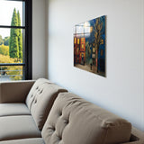 Streetscape Square Tempered Glass Wall Art - Abstract Design - Large Glass Decor for Living Room & Office