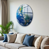 Gaia Round Glass Wall Art - Tempered Glass Circle Wall Decor