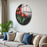 Blaze Round Glass Wall Art - Tempered Glass Circle Wall Decor