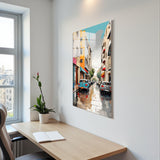 Venetian Alley Vertical Glass Wall Art - Tempered Glass Rectangular Wall Decor