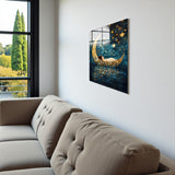 Dreamer Square Tempered Glass Wall Art - Abstract Design - Large Glass Decor for Living Room & Office