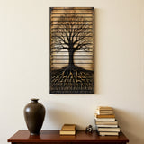 Velora – 3D Carved Wood Wall Art - Textured Vertical Wall Decor - Tree Of Life