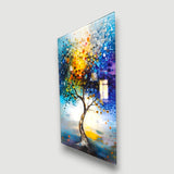 Tree Of Life Mistral Vertical Glass Wall Art - Tempered Glass Rectangular Wall Decor