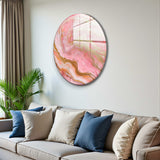 Roselle Round Glass Wall Art - Tempered Glass Circle Wall Decor