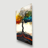 Tree Of Life Calvora Vertical Glass Wall Art - Tempered Glass Rectangular Wall Decor