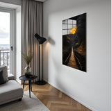 Path to Solitude Vertical Glass Wall Art - Tempered Glass Rectangular Wall Decor