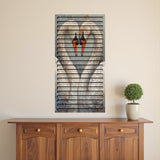 Eternal Bond – 3D Carved Wood Wall Art - Textured Vertical Wall Decor