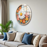 Melody Round Glass Wall Art - Tempered Glass Circle Wall Decor