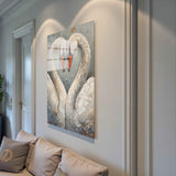 Eternal Bond Vertical Glass Wall Art - Tempered Glass Rectangular Wall Decor