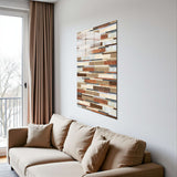 Woodlaza Vertical Glass Wall Art - Tempered Glass Rectangular Wall Decor