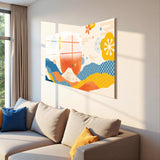 Sunday Panoramic Tempered Glass Wall Art - Horizontal Rectangular Wall Decor
