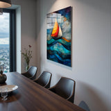 Sailor's Dream Vertical Glass Wall Art - Tempered Glass Rectangular Wall Decor