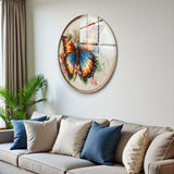 Flutter Round Glass Wall Art - Tempered Glass Circle Wall Decor