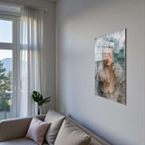 Ethereal Whisper Vertical Glass Wall Art - Tempered Glass Rectangular Wall Decor