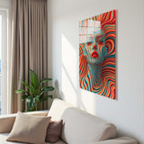 Ripple Effect Vertical Glass Wall Art - Tempered Glass Rectangular Wall Decor