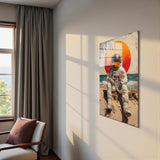 Desert Voyager Vertical Glass Wall Art - Tempered Glass Rectangular Wall Decor