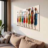 African Panoramic Tempered Glass Wall Art - Horizontal Rectangular Wall Decor