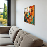 Fusion Square Tempered Glass Wall Art - Abstract Design - Large Glass Decor for Living Room & Office
