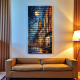 Urban Spark – 3D Carved Wood Wall Art - Textured Vertical Wall Decor