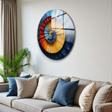Spiral Round Glass Wall Art - Tempered Glass Circle Wall Decor
