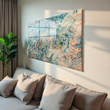 Water Waves Panoramic Tempered Glass Wall Art - Horizontal Rectangular Wall Decor